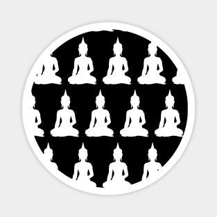 White Buddha Pattern Magnet